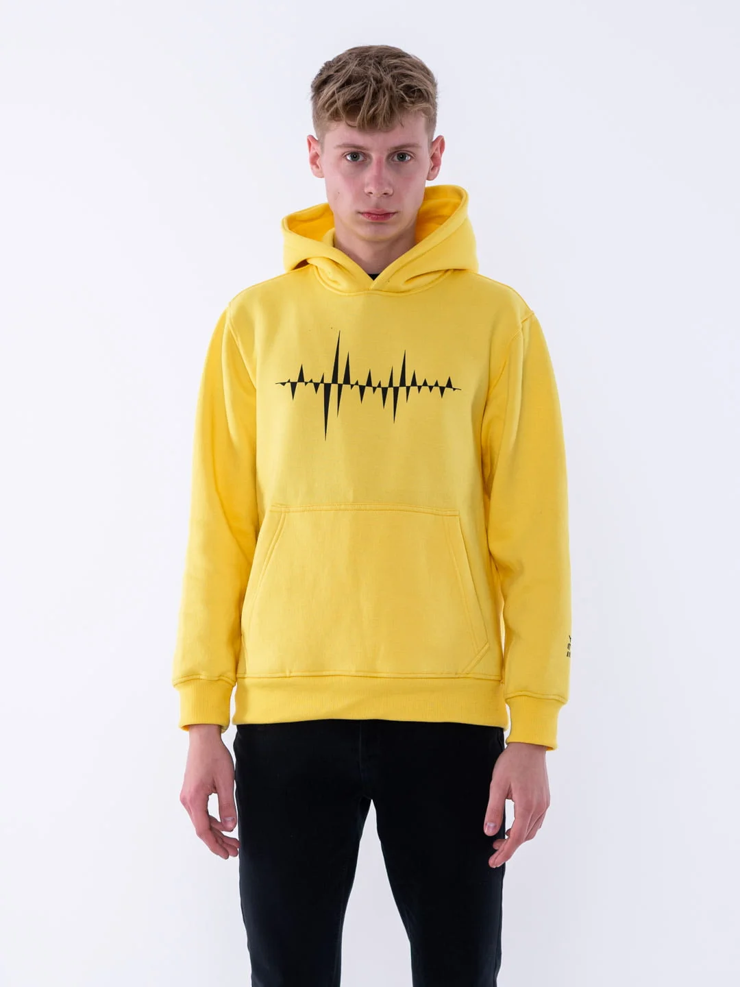 Black MIRAI MID WAVE Yellow Hoodie - Image 3