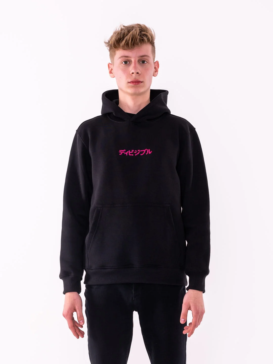 Pink REAR KANA Black Hoodie - Image 2