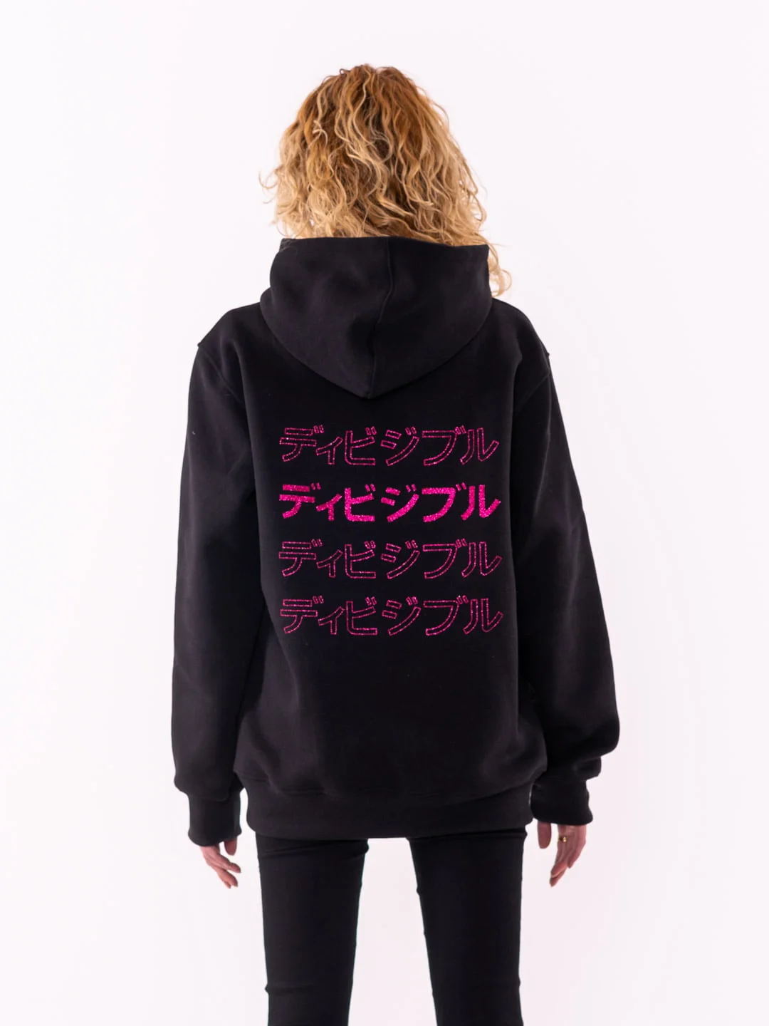 Pink REAR KANA Black Hoodie - Image 5