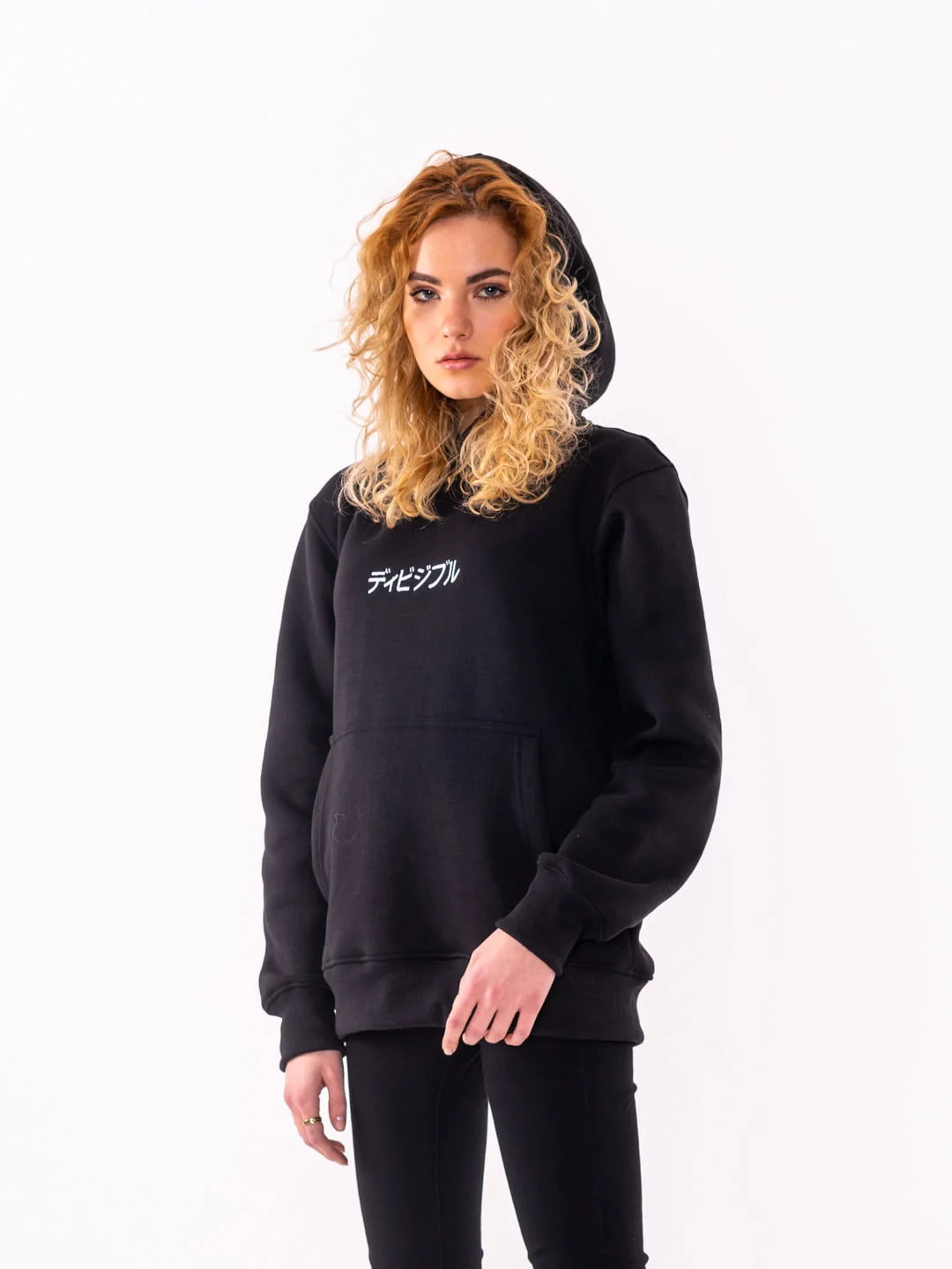 White REAR KANA Black Hoodie - Image 4