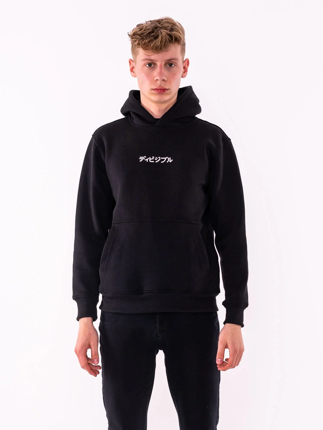 White REAR KANA Black Hoodie - Image 3