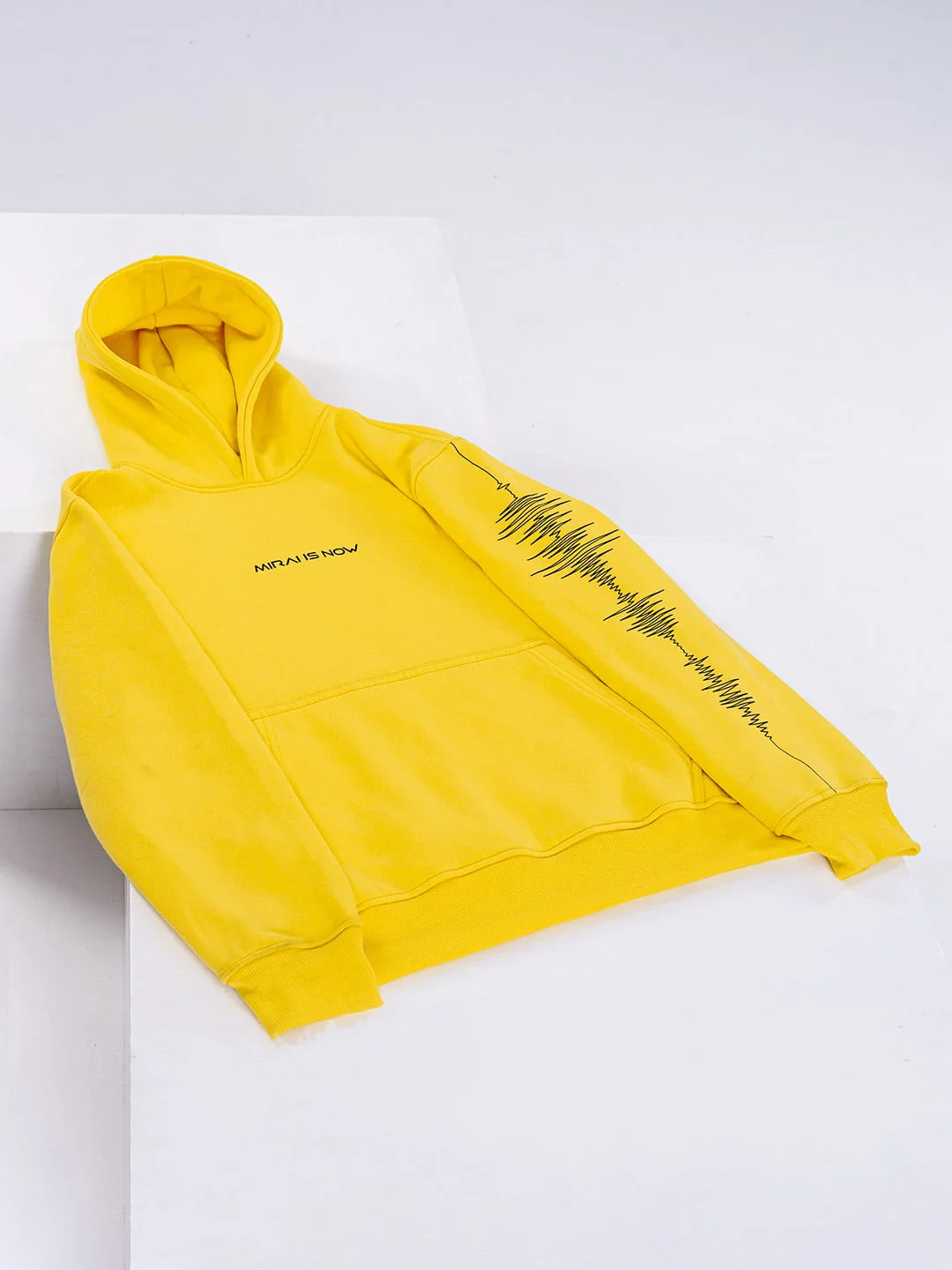 Black SLEEVE WAVE Yellow Hoodie - Image 4