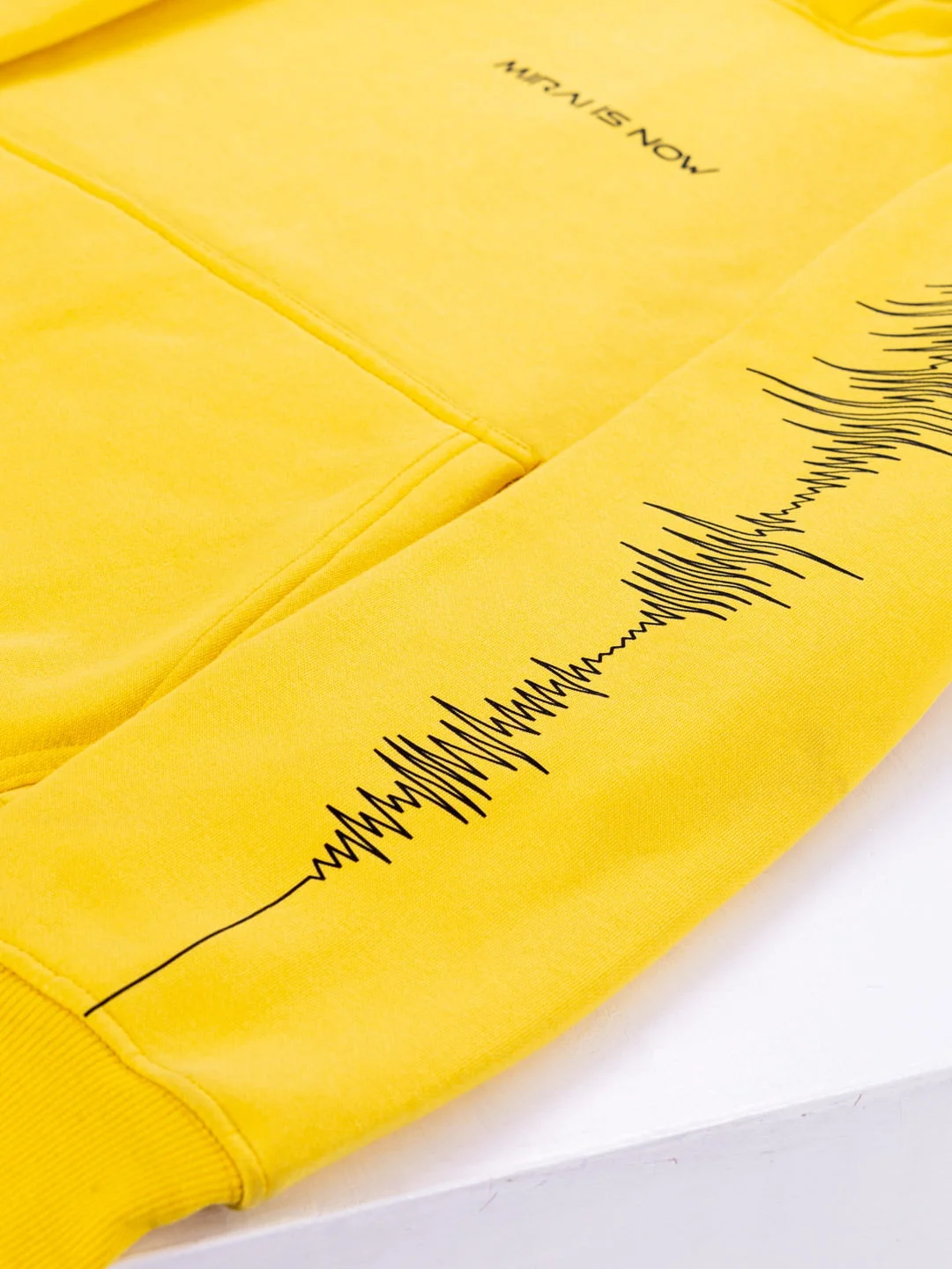 Black SLEEVE WAVE Yellow Hoodie - Image 5