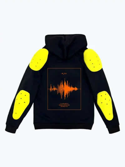 orange EARTHSHOCK black Moto Hoodie