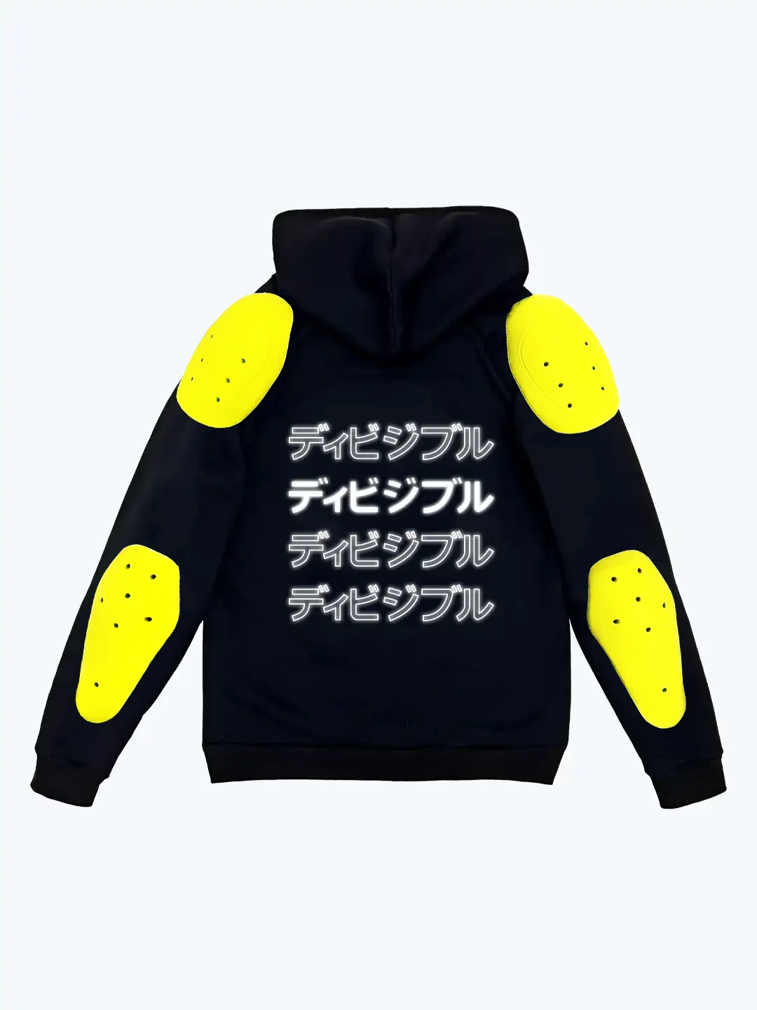 reflective REAR KANA black Moto Hoodie