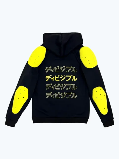 yellow REAR KANA black Moto Hoodie